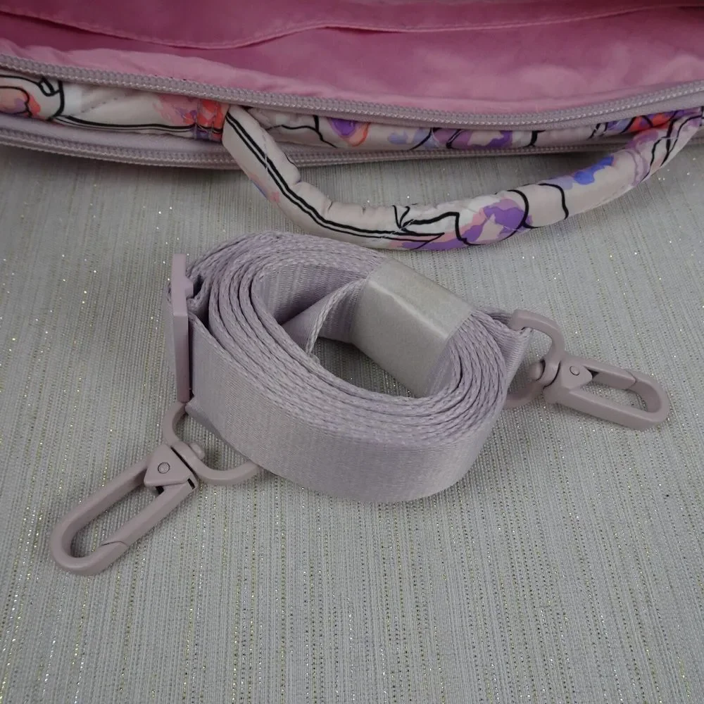 VERA BRADLEY Ultralight Laptop Workstation Crossbody Anemone Watercolor Pink NWT